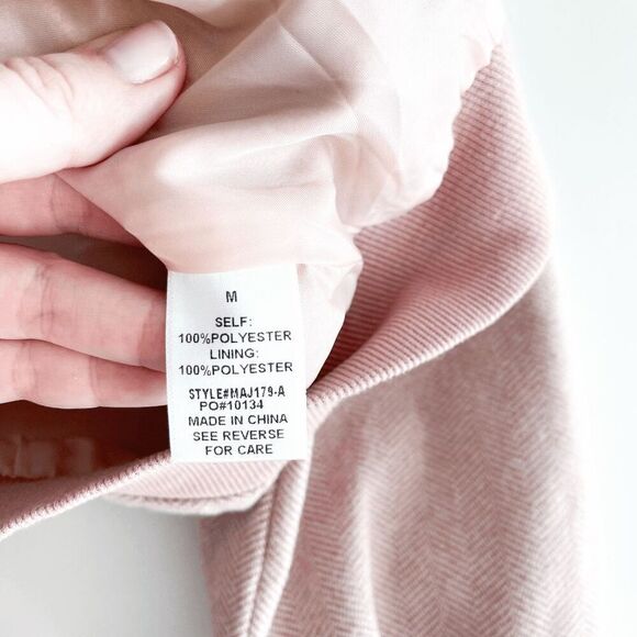 Ampersand Womens Bomber Jacket Light Pink Size Medium - Picture 6 of 9